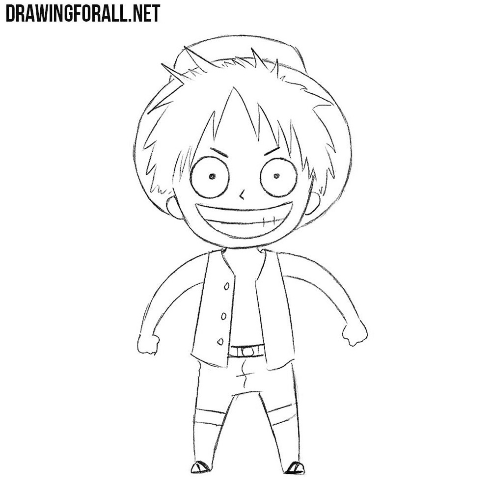 How to Draw Monkey D. Luffy from One Piece - Really Easy Drawing Tutorial