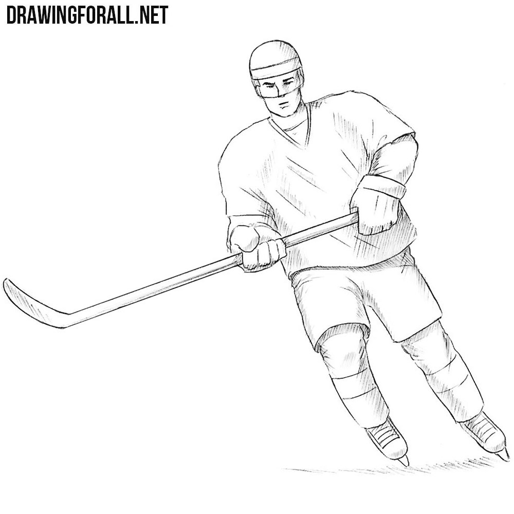 Premium Vector  Vector engraved style illustration for posters decoration  and print hand drawn sketch of hockey play