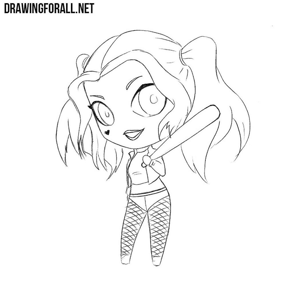 How To Draw Chibi Harley Quinn Drawingforall Net