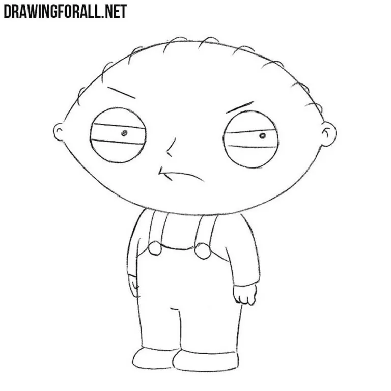 how to draw stewie griffin step by step for kids