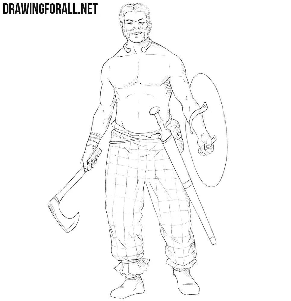 OC] Sketch of a human warrior, any suggestions on a name? :  r/characterdrawing