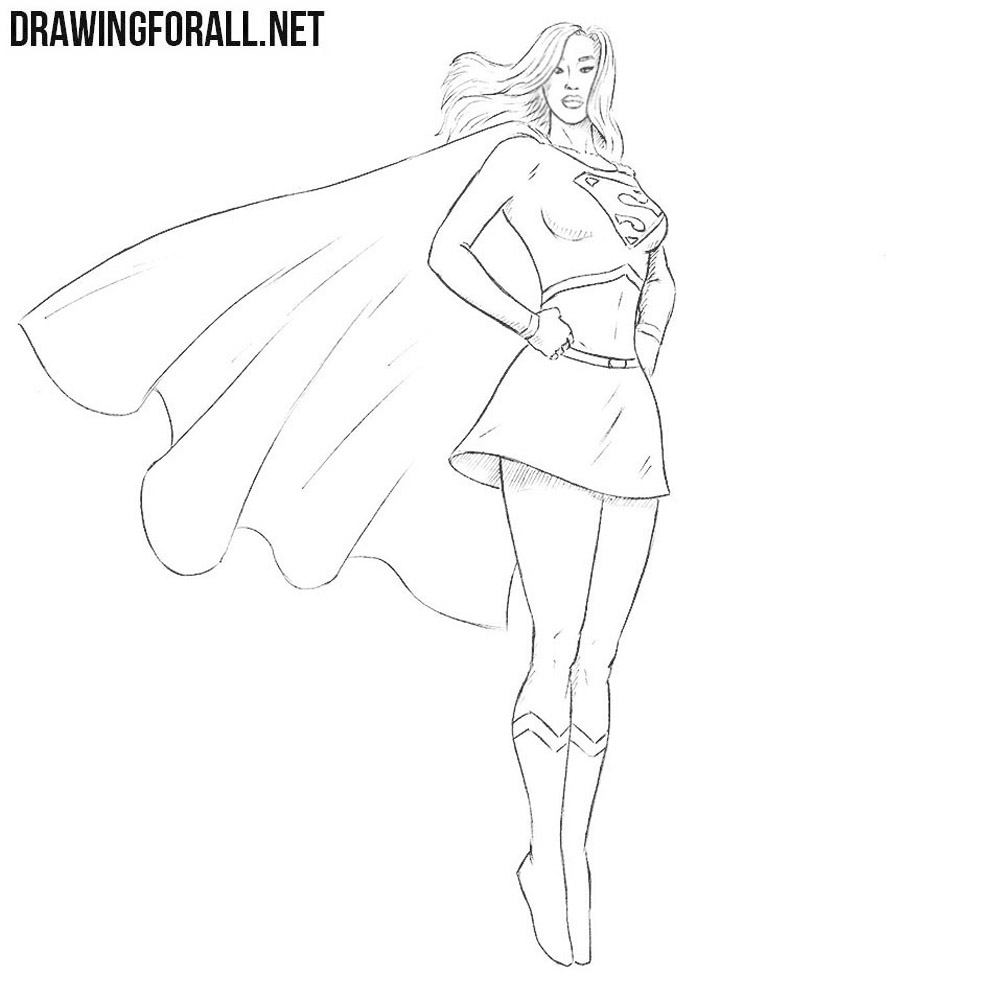 How to Draw Supergirl  Drawingforall.net