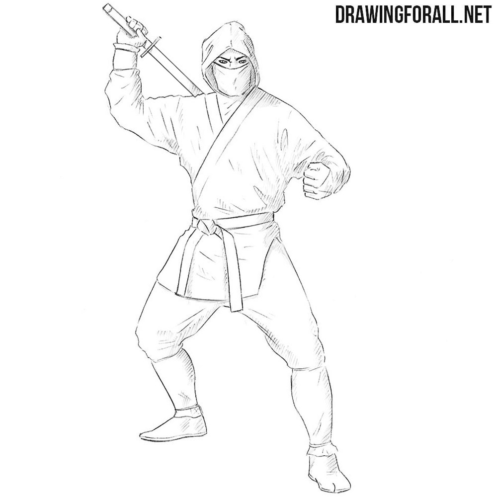 How to Draw a Ninja for Beginners | Drawingforall.net