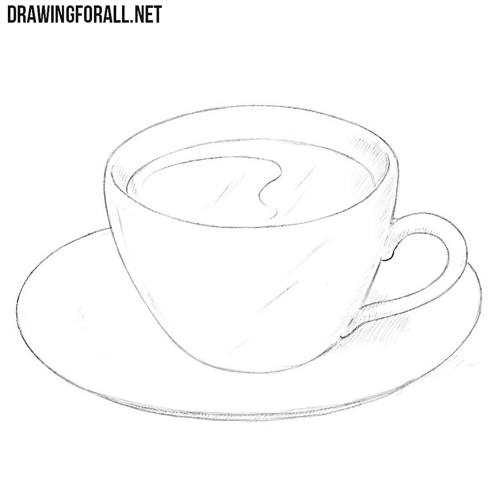 Free Vector | Coffee cup with plate hand draw sketch design