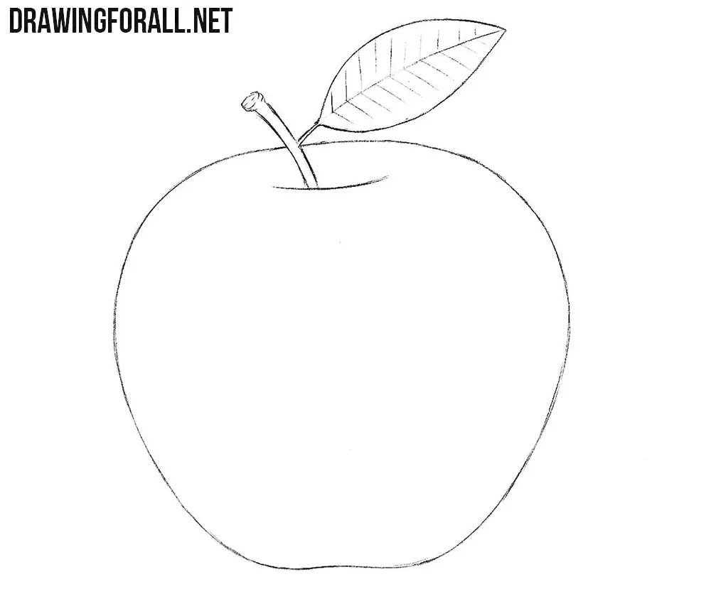 Cute apple cartoon coloring page for kids Vector Image