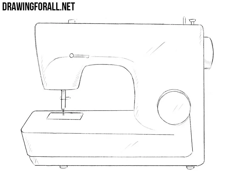 Sketch Of Sewing Machine Machine Drawing Machine Sketch Vector PNG and  Vector with Transparent Background for Free Download
