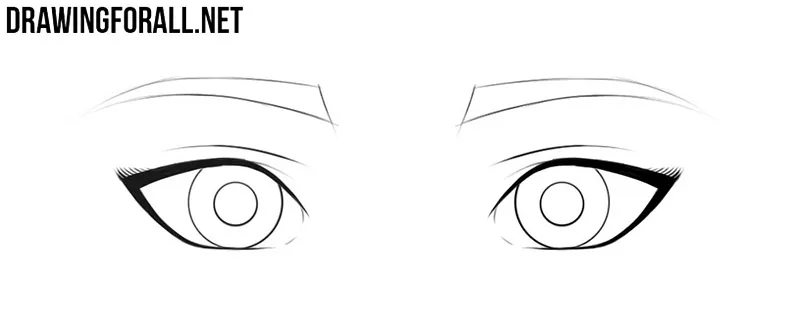 How to Draw ANIME EYES: Female and Male in Pencil - Drawing Tutorial (step  by step) - YouTube