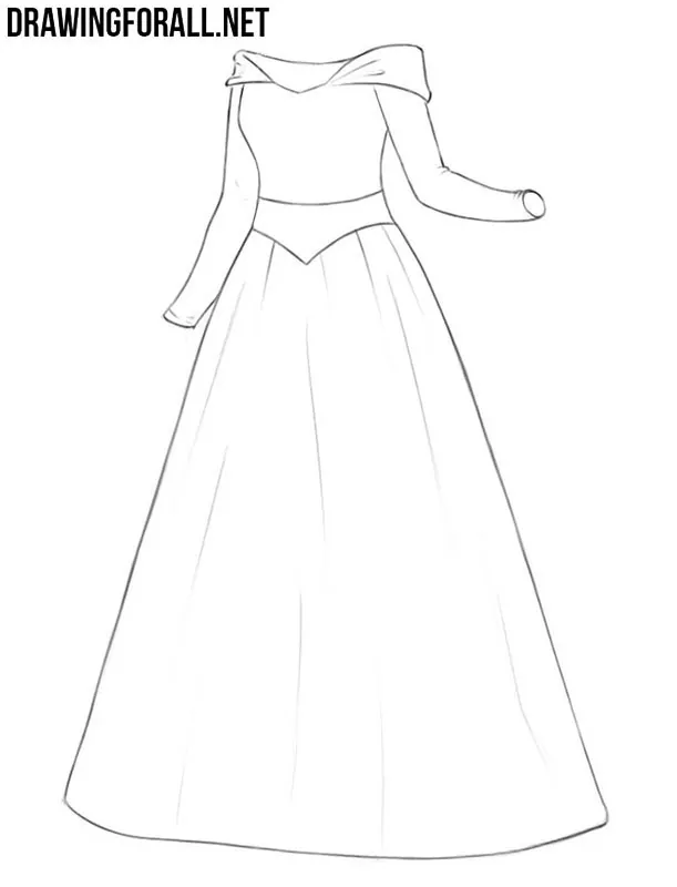 Dress Drawing  How To Draw A Dress Step By Step