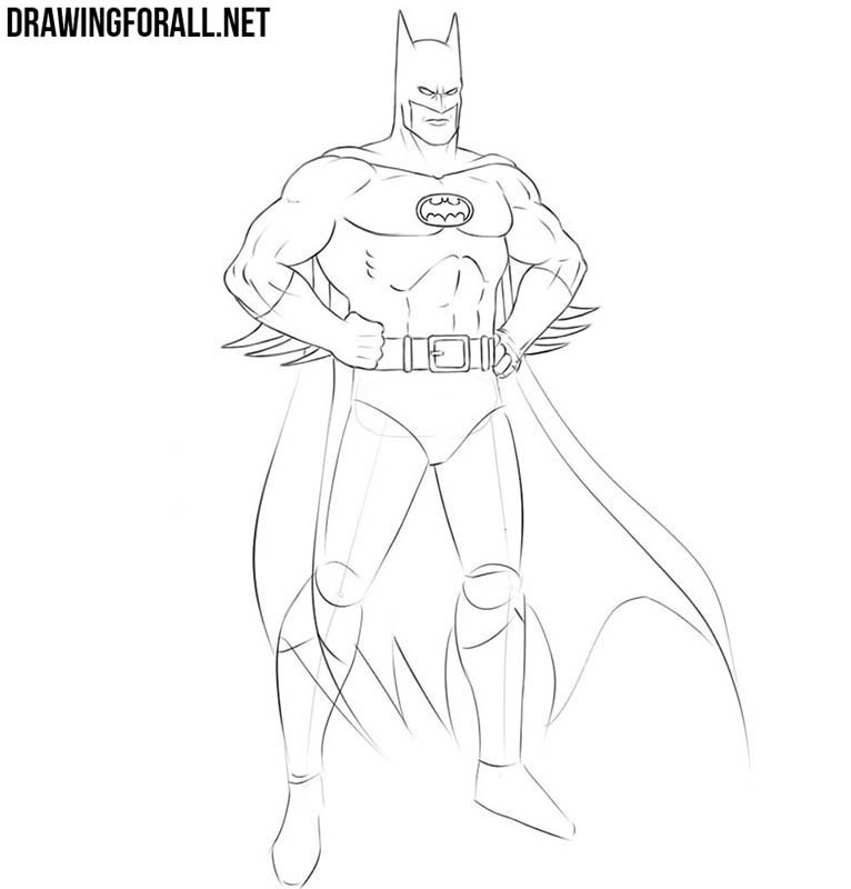 Batman Drawing : How To Draw A Batman Face Full Body Logo Step By Step