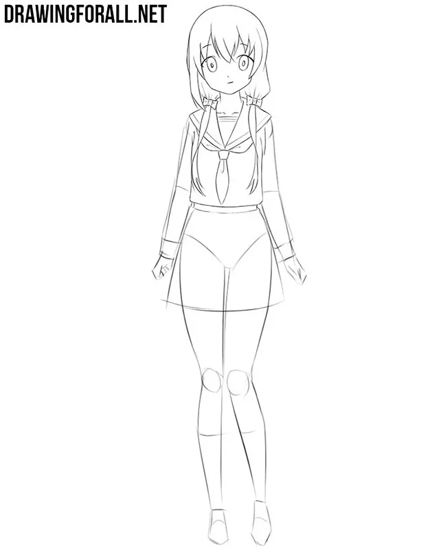 how to draw an anime body with clothes