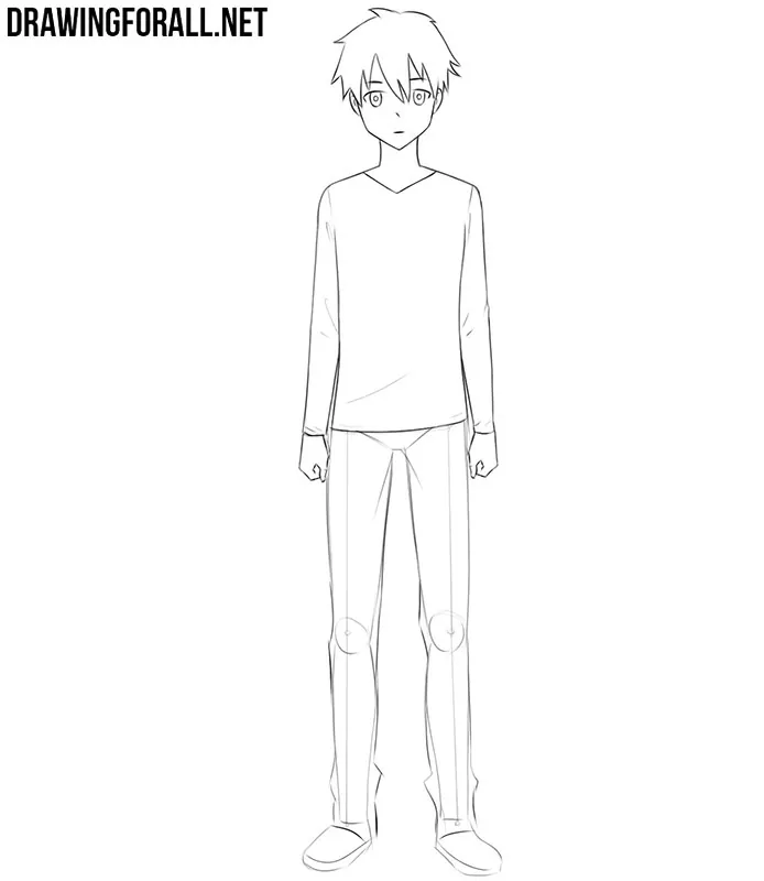 Anime Boy Coloring Page  Anime Drawing Easy Boy  600x470 PNG Download   PNGkit