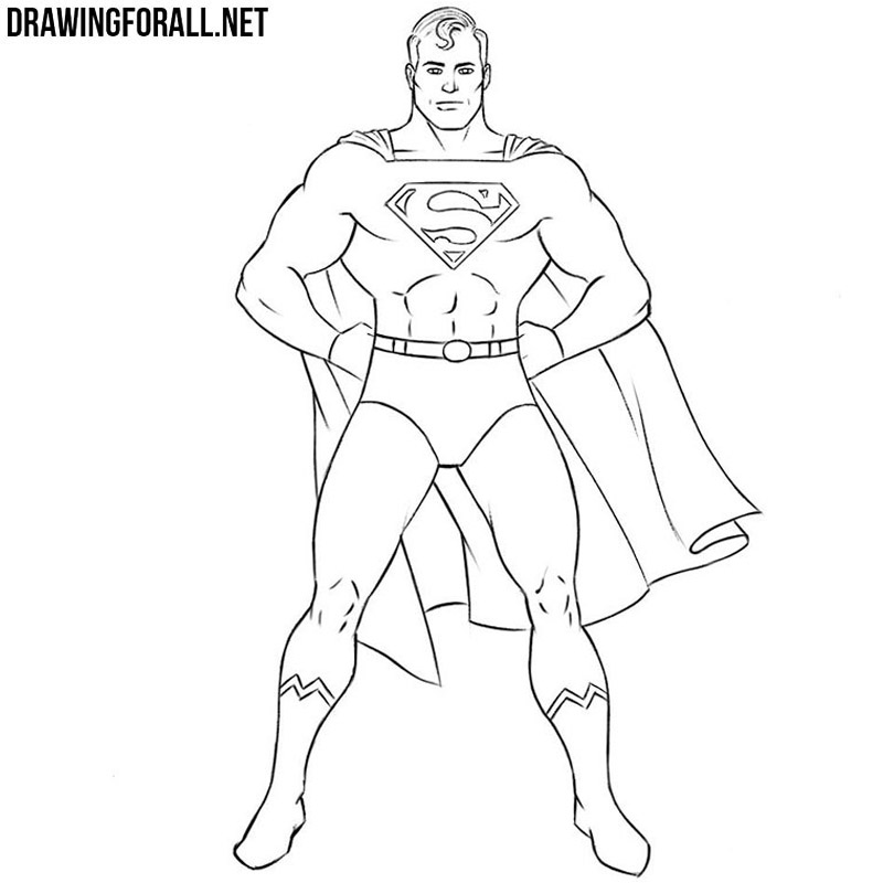 How to draw Superman Full Body Step By Step With bright Pictures