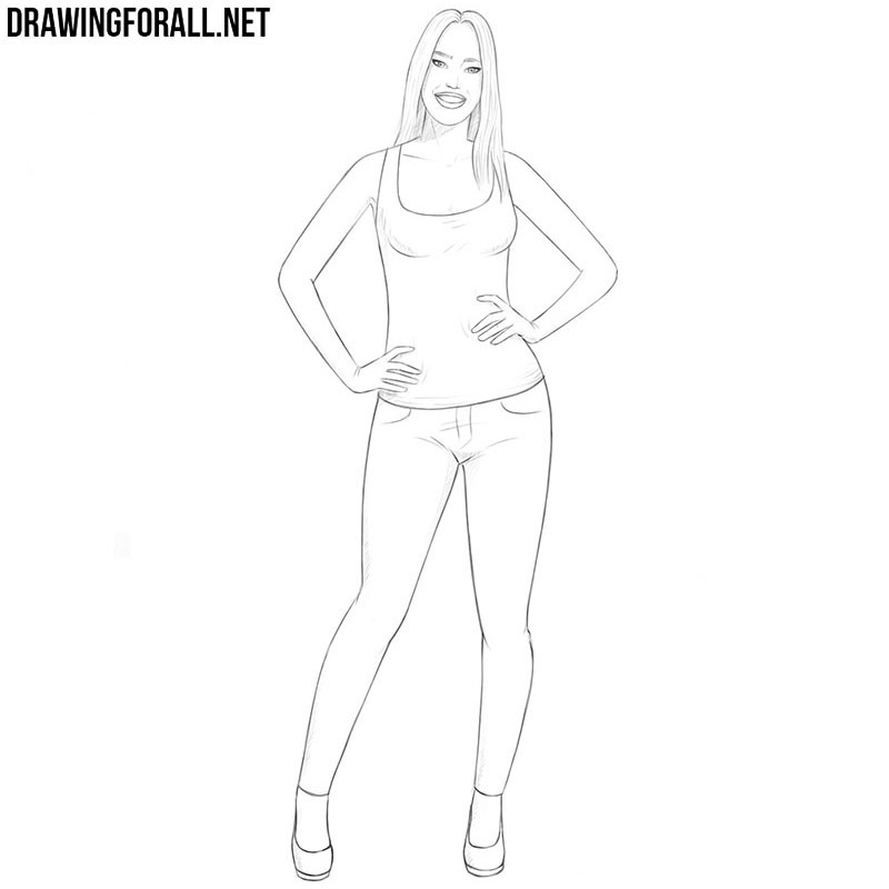 How to Draw a Girl Easy | Drawingforall.net