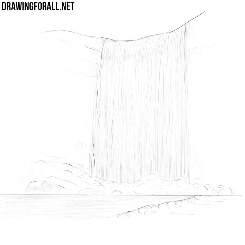 Rocks and waterfall Realistic pencil drawing by LauraHaro1994 on DeviantArt