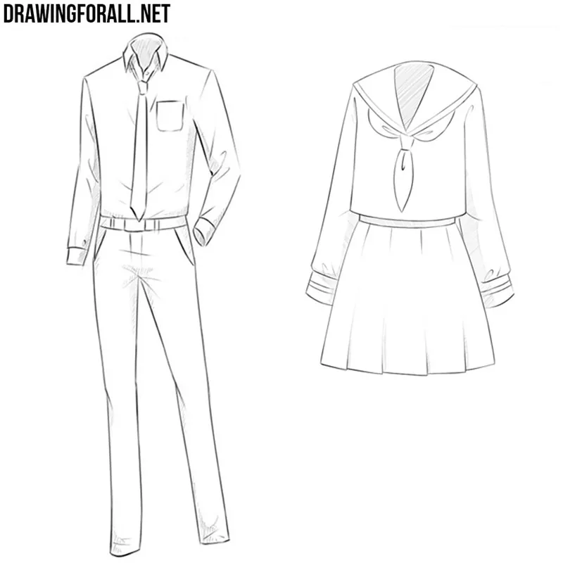 how to draw an anime body with clothes