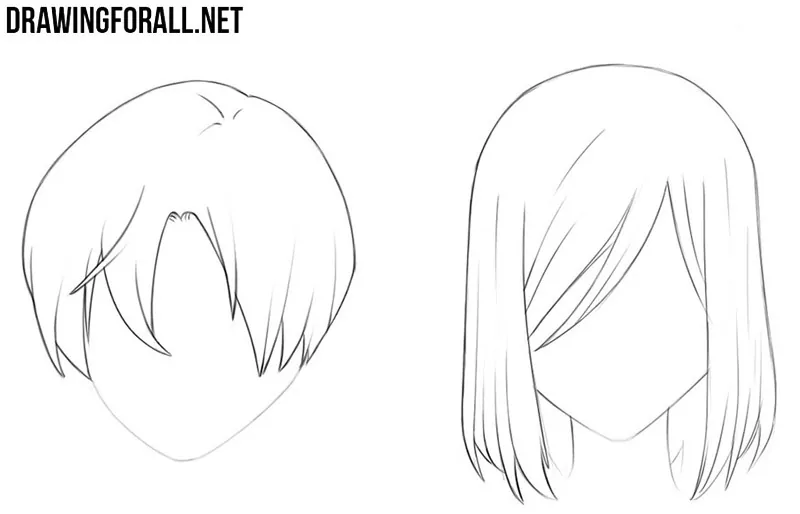 anime drawing hair