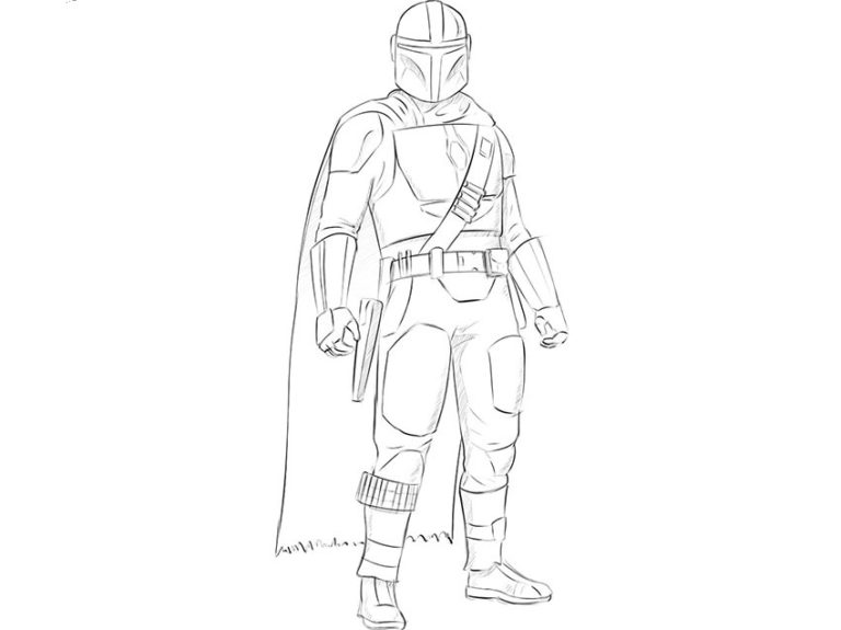 how to draw the mandalorian