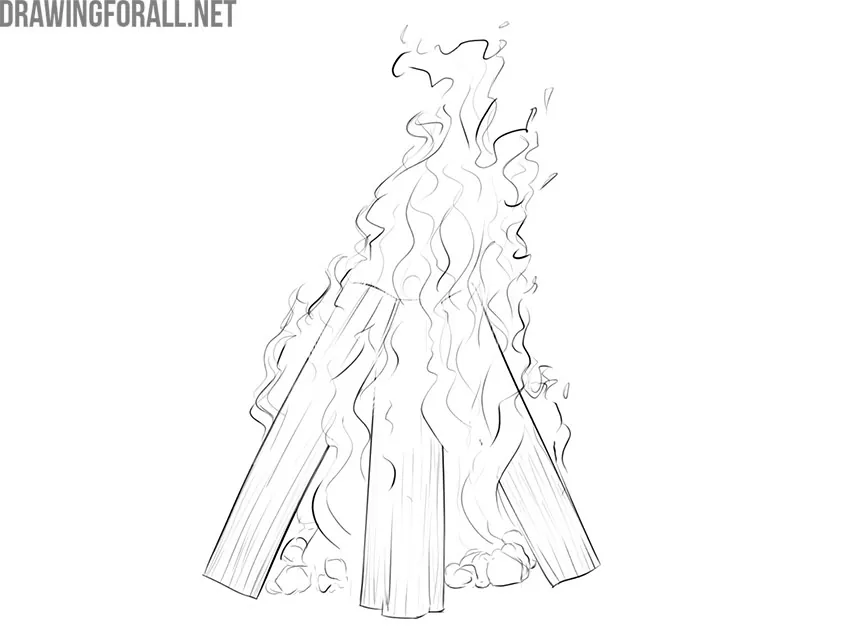 bonfire drawing