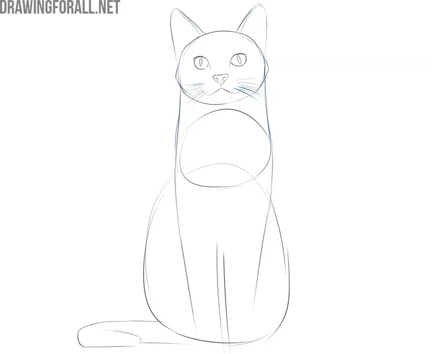 Premium Photo | A drawing of a cat sitting down with its eyes closed  generative ai