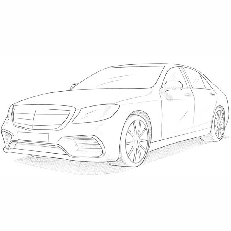 The sketch is stylish car Vector illustration in style of pencil drawing  in black and white Stock Photo Picture And Low Budget Royalty Free Image  Pic ESY045974792  agefotostock