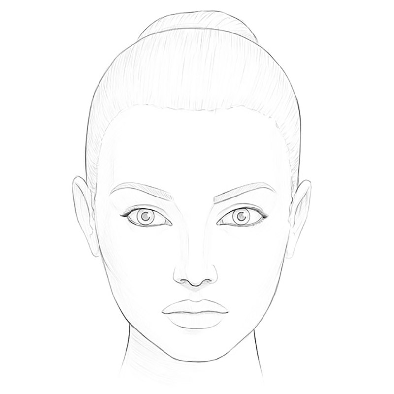 woman face sketch outline