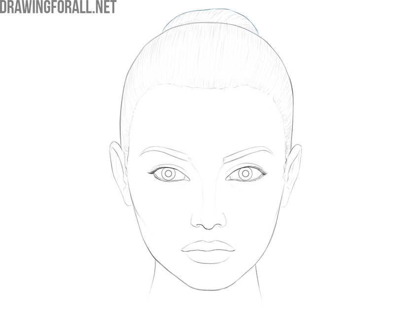 how to draw a female face for beginners