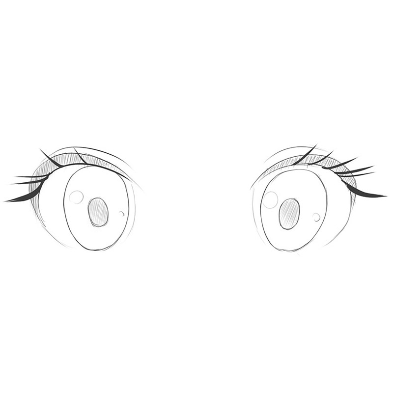 How to Draw Manga Eyes (Woman / Both Eyes)